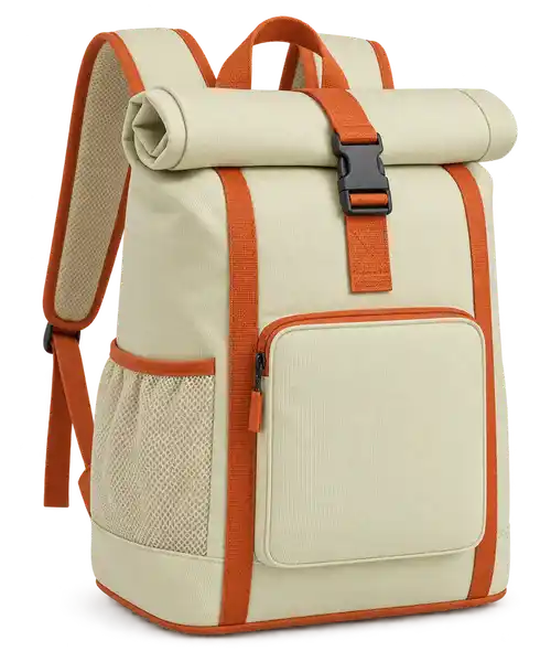 Pale Yellow Cream Solution-Dyed Polyester Thermal Cooler Bag