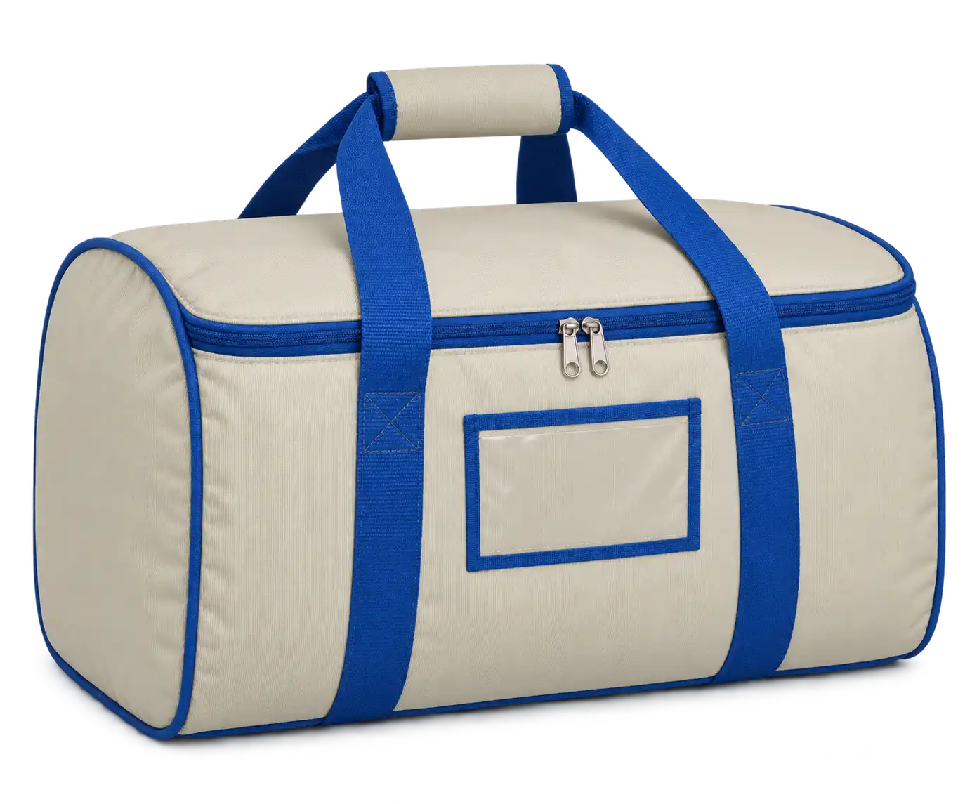 Pale Cream Solution-Dyed Polyester Thermal Food Delivery Bag — Cobalt blue