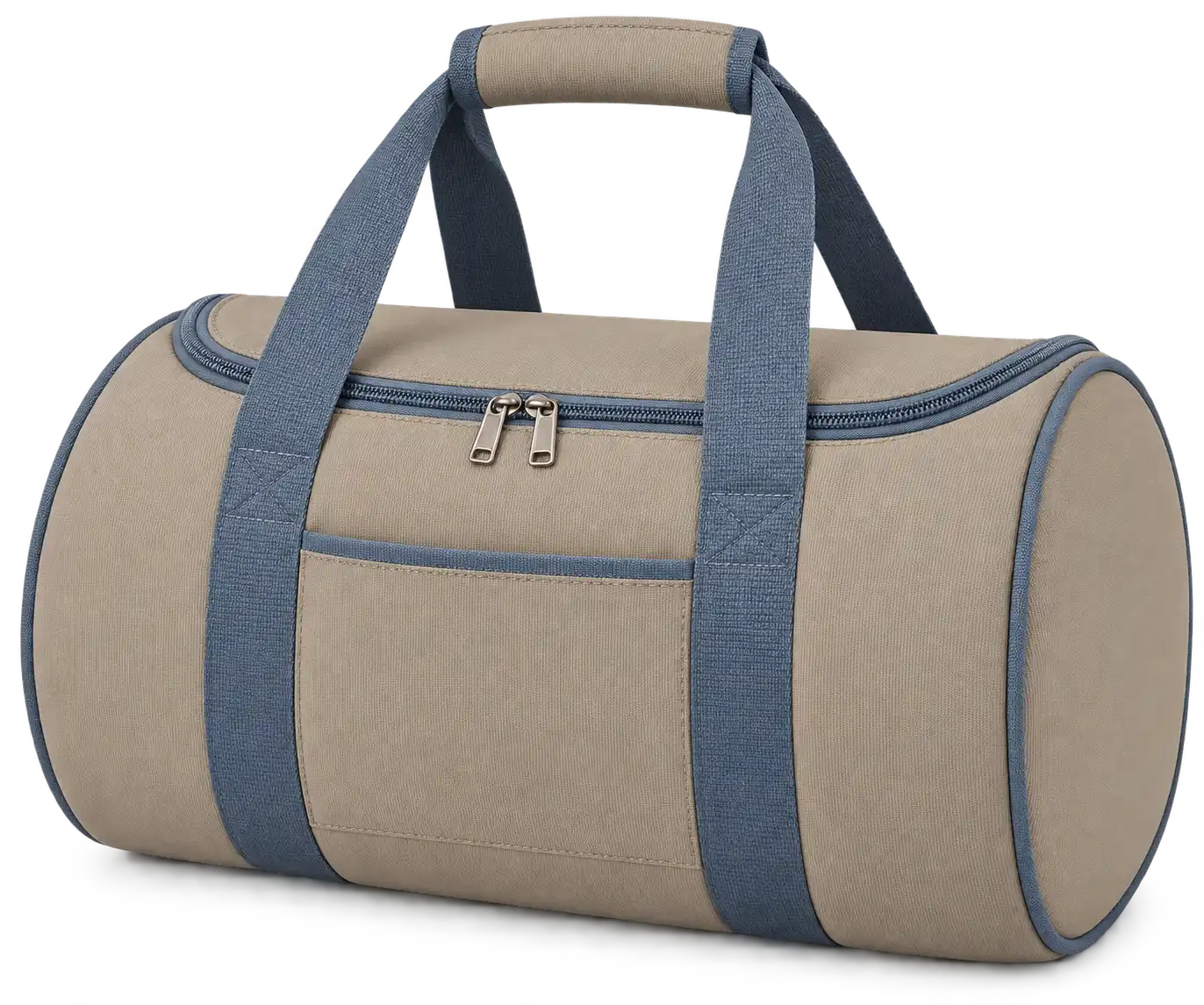 Taupe Beige Solution-Dyed Polyester Thermal Cooler Bag — Slate blue