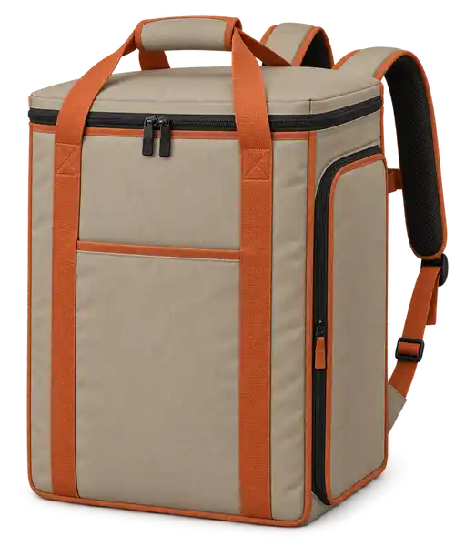 Taupe Beige Solution-Dyed Polyester Insulated Rider Delivery Bag