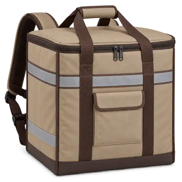 Sand Beige Solution-Dyed Polyester Insulated Rider Delivery Bag