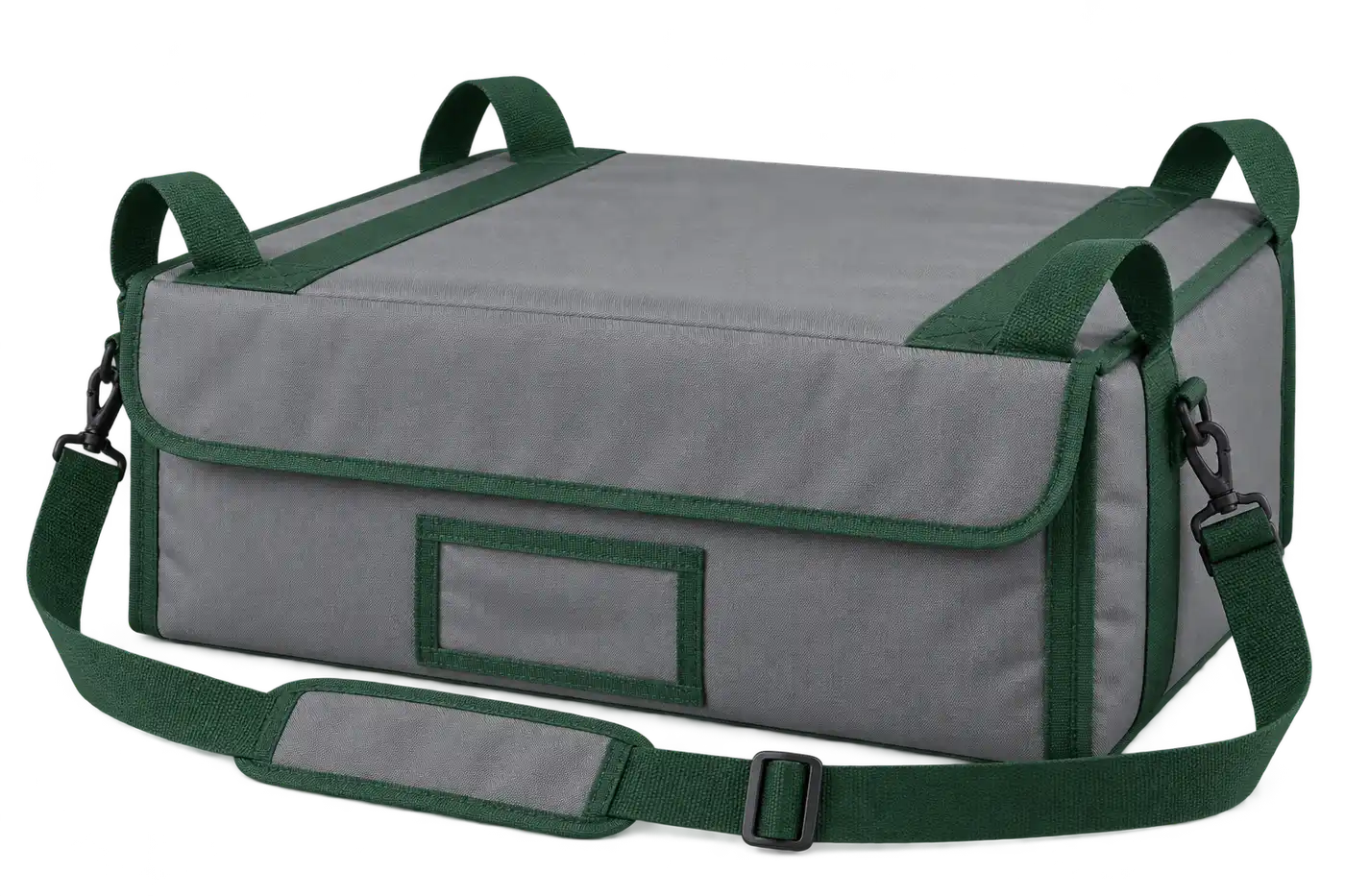 Medium Cool Grey Solution-Dyed Polyester Thermal Pizza Delivery Bag — Forest green