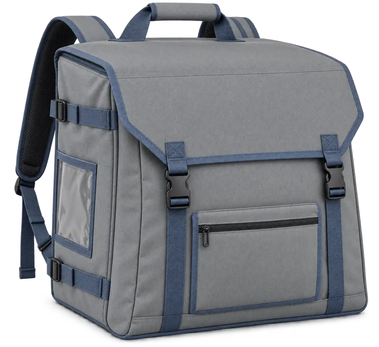 Medium Cool Grey Solution-Dyed Polyester Insulated Rider Delivery Bag — Slate blue