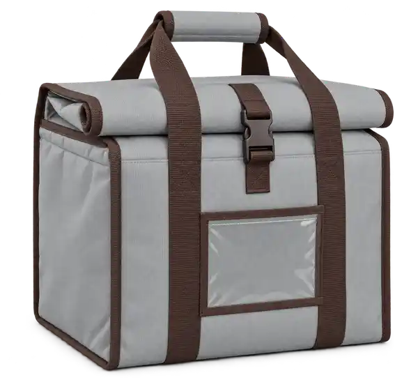 Light Cool Grey Solution-Dyed Polyester Thermal Burger Delivery Bag