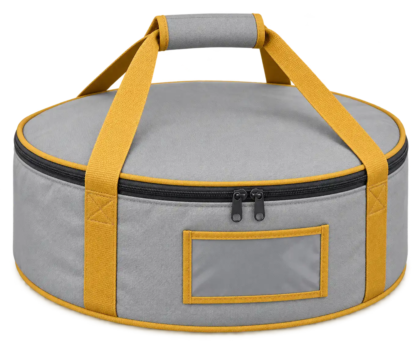 Light Cool Grey Solution-Dyed Polyester Thermal Pizza Delivery Bag — Golden yellow