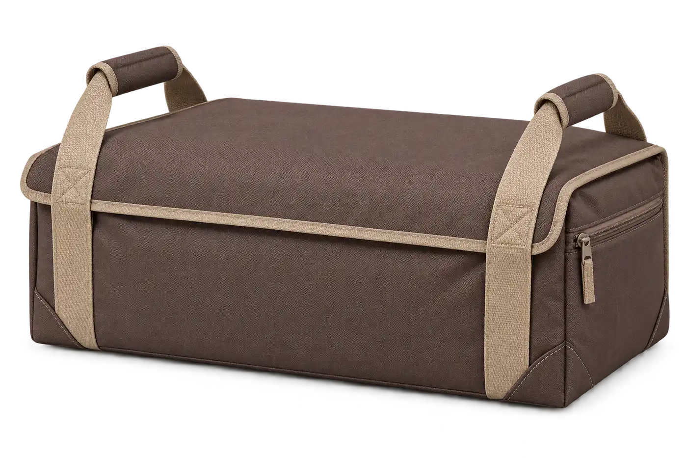 Chocolate Brown Solution-Dyed Polyester Thermal Food Delivery Bag — Sand beige