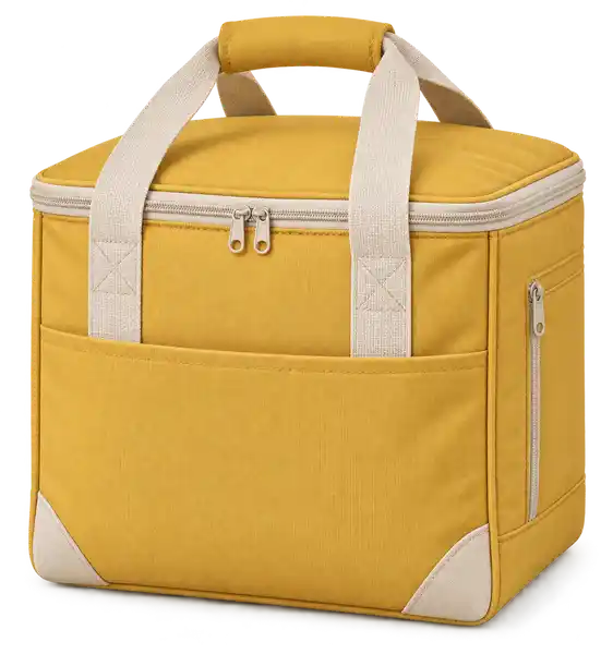Golden Mustard Yellow Solution-Dyed Polyester Thermal Burger Delivery Bag