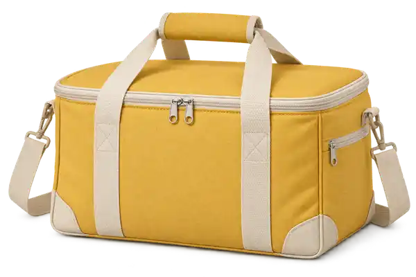 Golden Mustard Yellow Solution-Dyed Polyester Thermal Cooler Bag