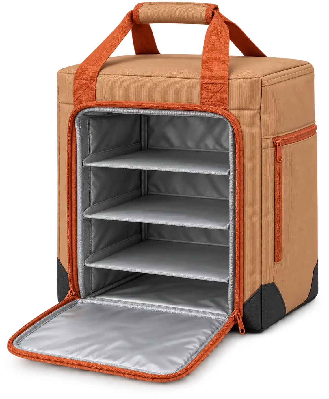 Warm Camel Solution-Dyed Polyester Thermal Food Delivery Bag — Burnt orange