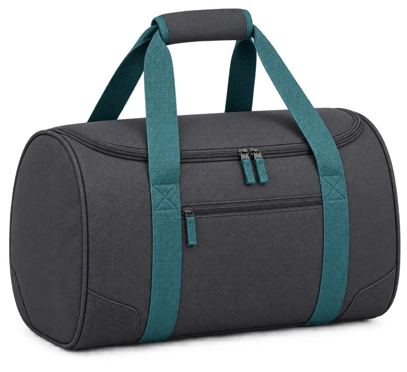 Dark Charcoal Grey Solution-Dyed Polyester Thermal Cooler Bag — Teal