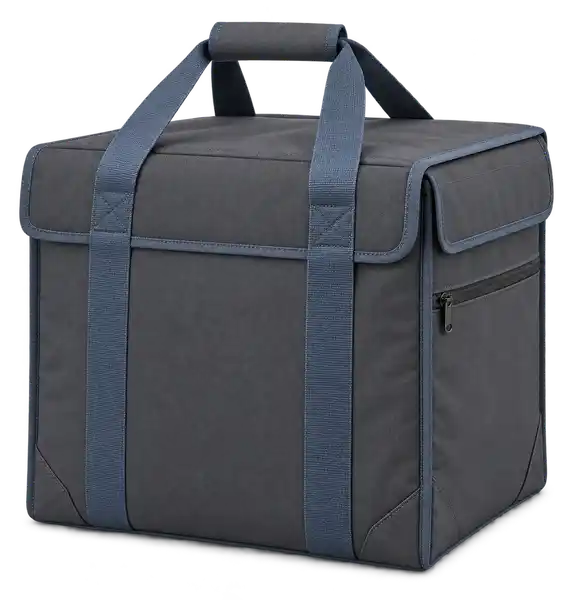 Dark Charcoal Grey Solution-Dyed Polyester Thermal Food Delivery Bag
