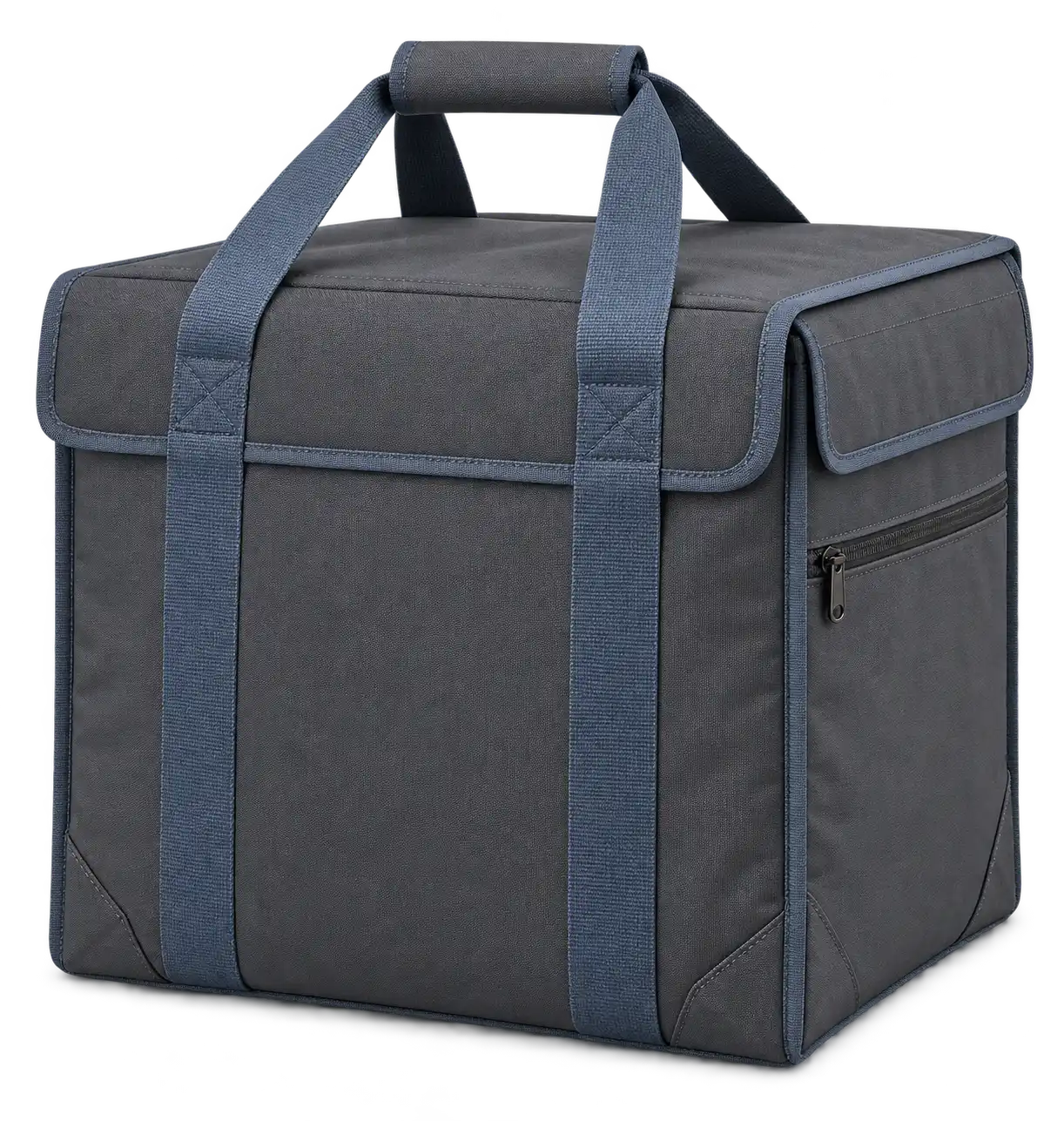 Dark Charcoal Grey Solution-Dyed Polyester Thermal Food Delivery Bag — Slate blue