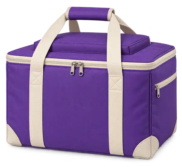 Purple Solution-Dyed Polyester Thermal Food Delivery Bag