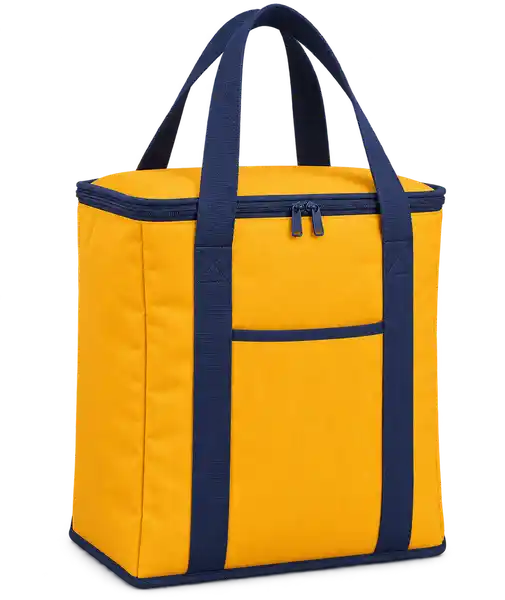 Saffron Orange Yellow Solution-Dyed Polyester Thermal Cooler Bag