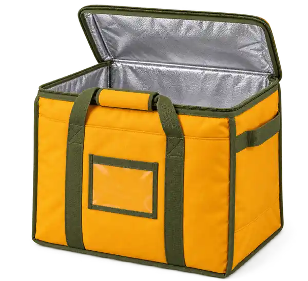 Saffron Orange Yellow Solution-Dyed Polyester Thermal Food Delivery Bag