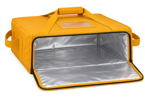 Saffron Orange Yellow Solution-Dyed Polyester Thermal Pizza Delivery Bag