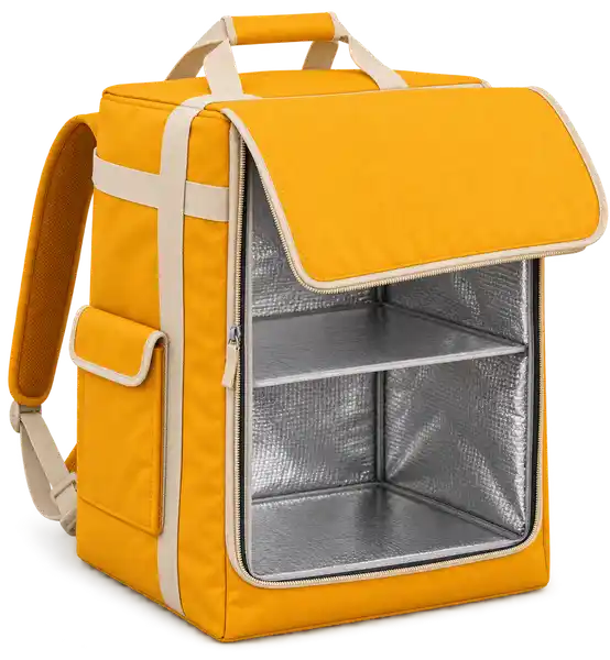 Saffron Orange Yellow Solution-Dyed Polyester Insulated Rider Delivery Bag
