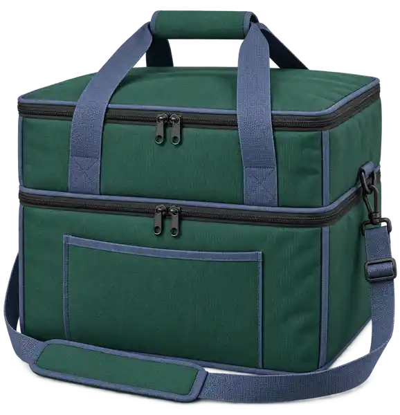 Dark Forest Green Solution-Dyed Polyester Thermal Burger Delivery Bag