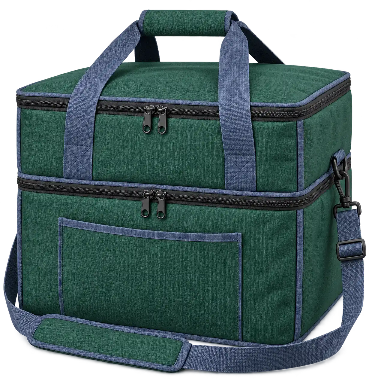 Dark Forest Green Solution-Dyed Polyester Thermal Burger Delivery Bag — Slate blue