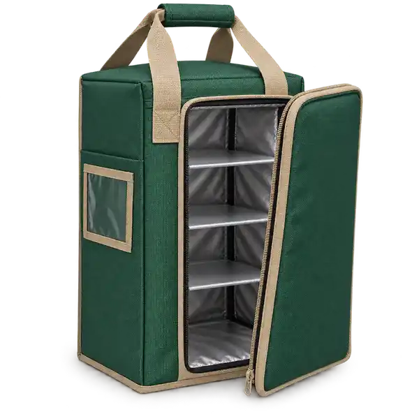 Dark Forest Green Solution-Dyed Polyester Thermal Food Delivery Bag
