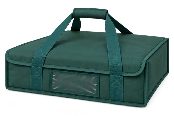 Dark Forest Green Solution-Dyed Polyester Thermal Pizza Delivery Bag