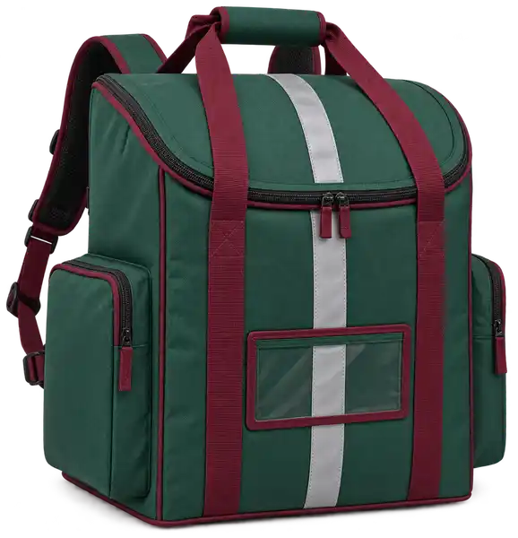 Dark Forest Green Solution-Dyed Polyester Insulated Rider Delivery Bag