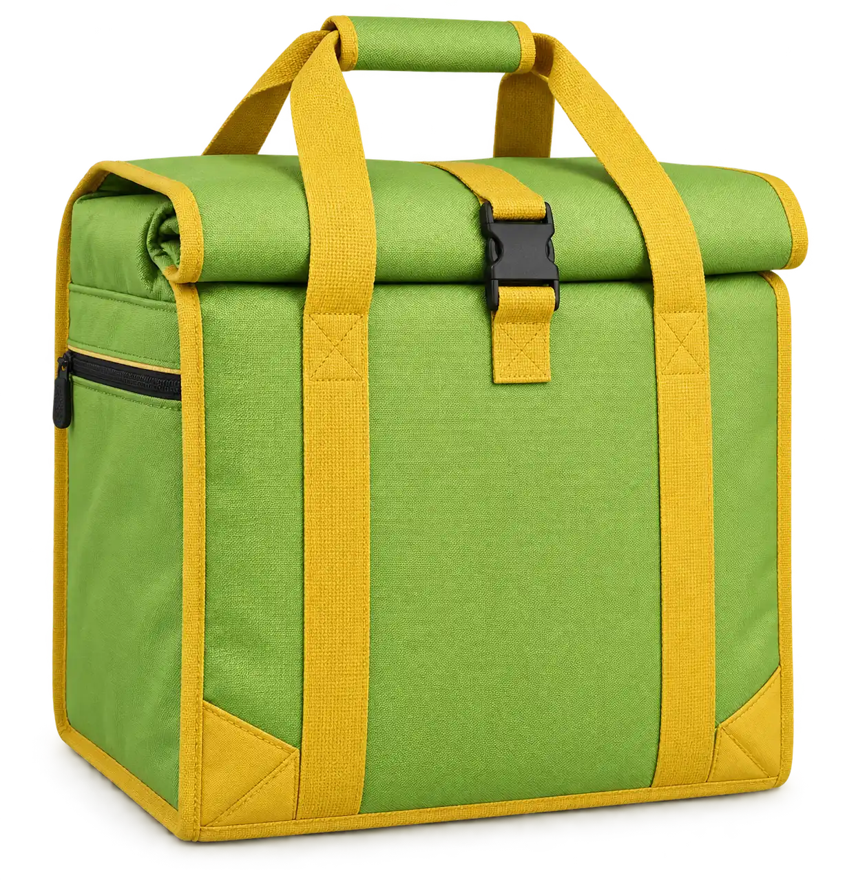 Lime Green Solution-Dyed Polyester Thermal Burger Delivery Bag — Golden yellow