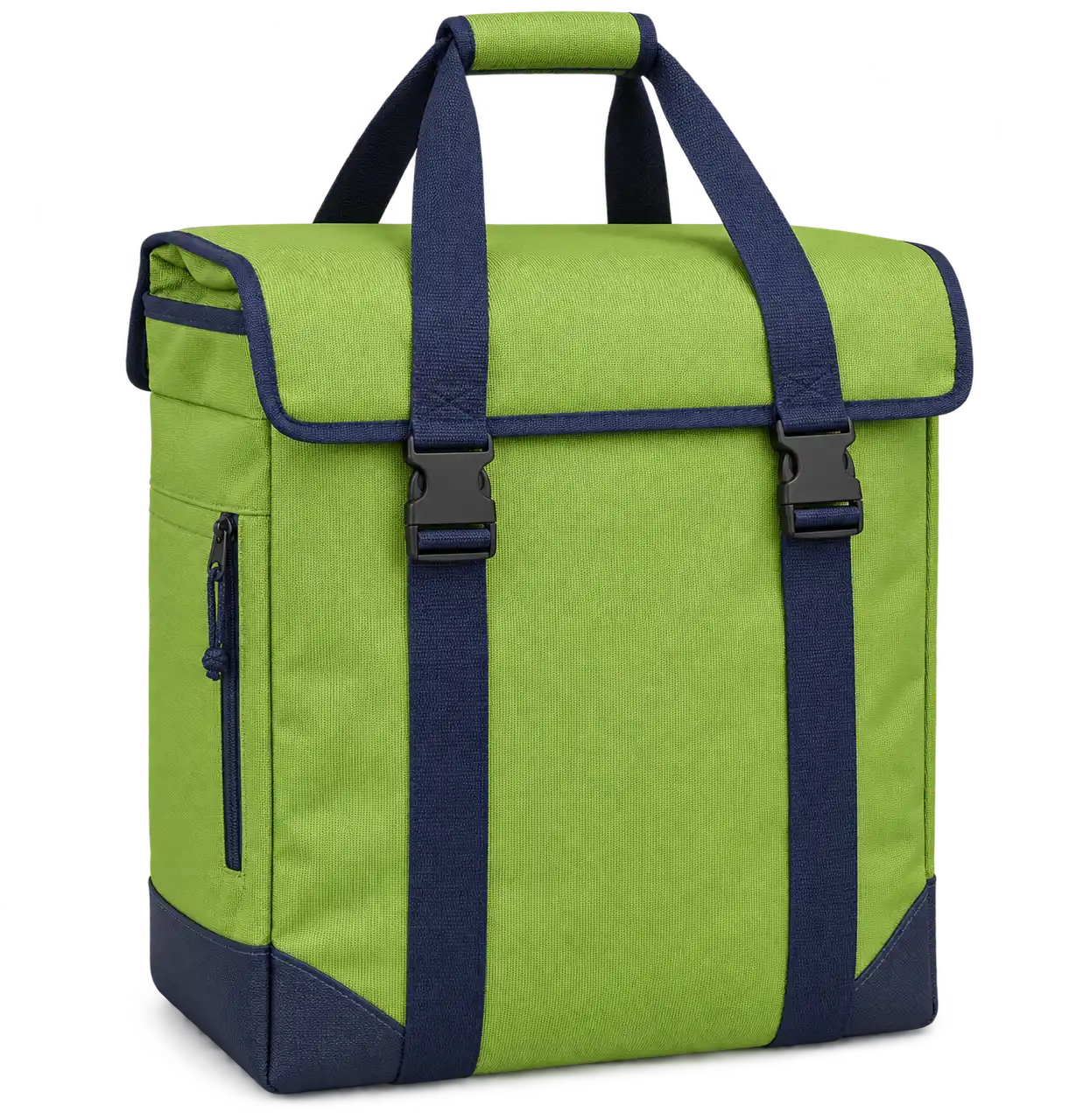 Lime Green Solution-Dyed Polyester Thermal Food Delivery Bag — Navy blue