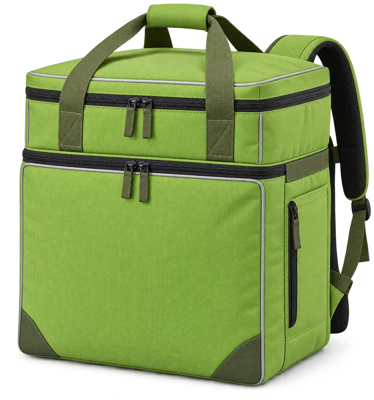Lime Green Solution-Dyed Polyester Insulated Rider Delivery Bag — Olive green