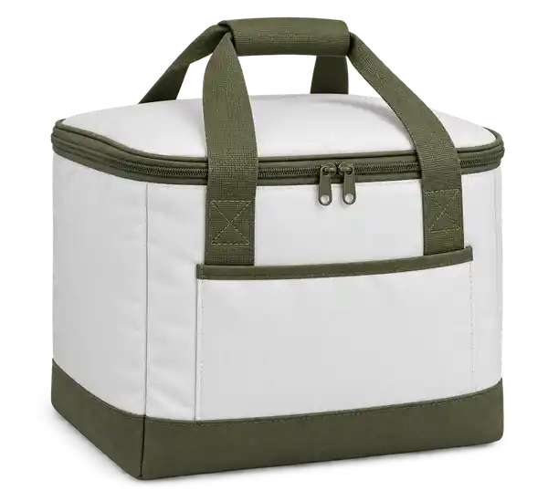 White Solution-Dyed Polyester Thermal Burger Delivery Bag