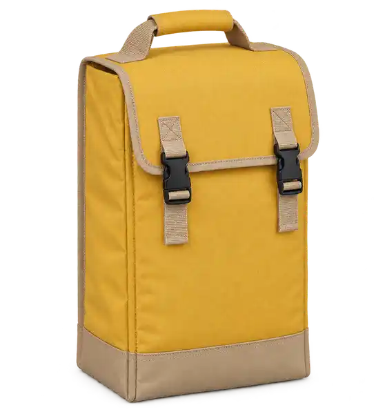 Warm Golden Yellow Solution-Dyed Polyester Thermal Burger Delivery Bag