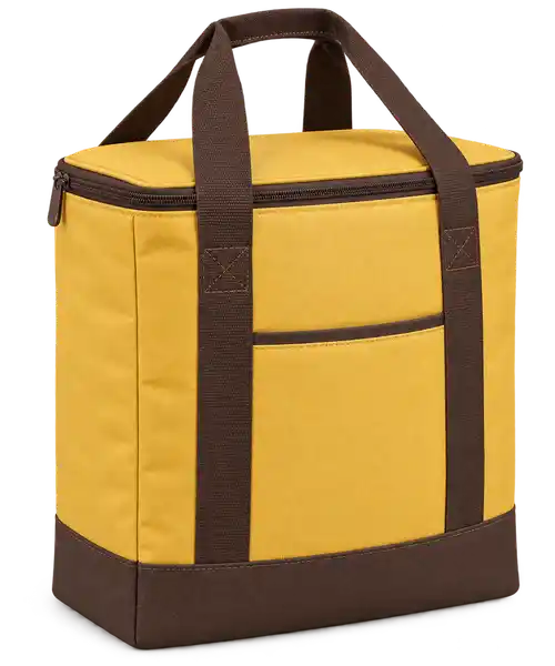 Warm Golden Yellow Solution-Dyed Polyester Thermal Cooler Bag
