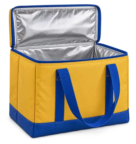 Warm Golden Yellow Solution-Dyed Polyester Thermal Food Delivery Bag