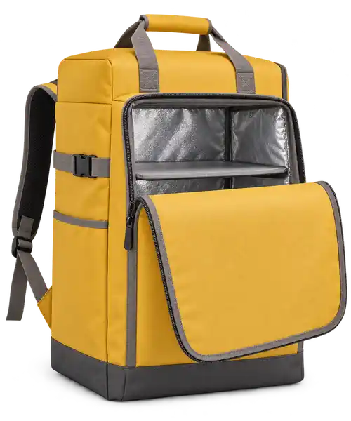 Warm Golden Yellow Solution-Dyed Polyester Insulated Rider Delivery Bag