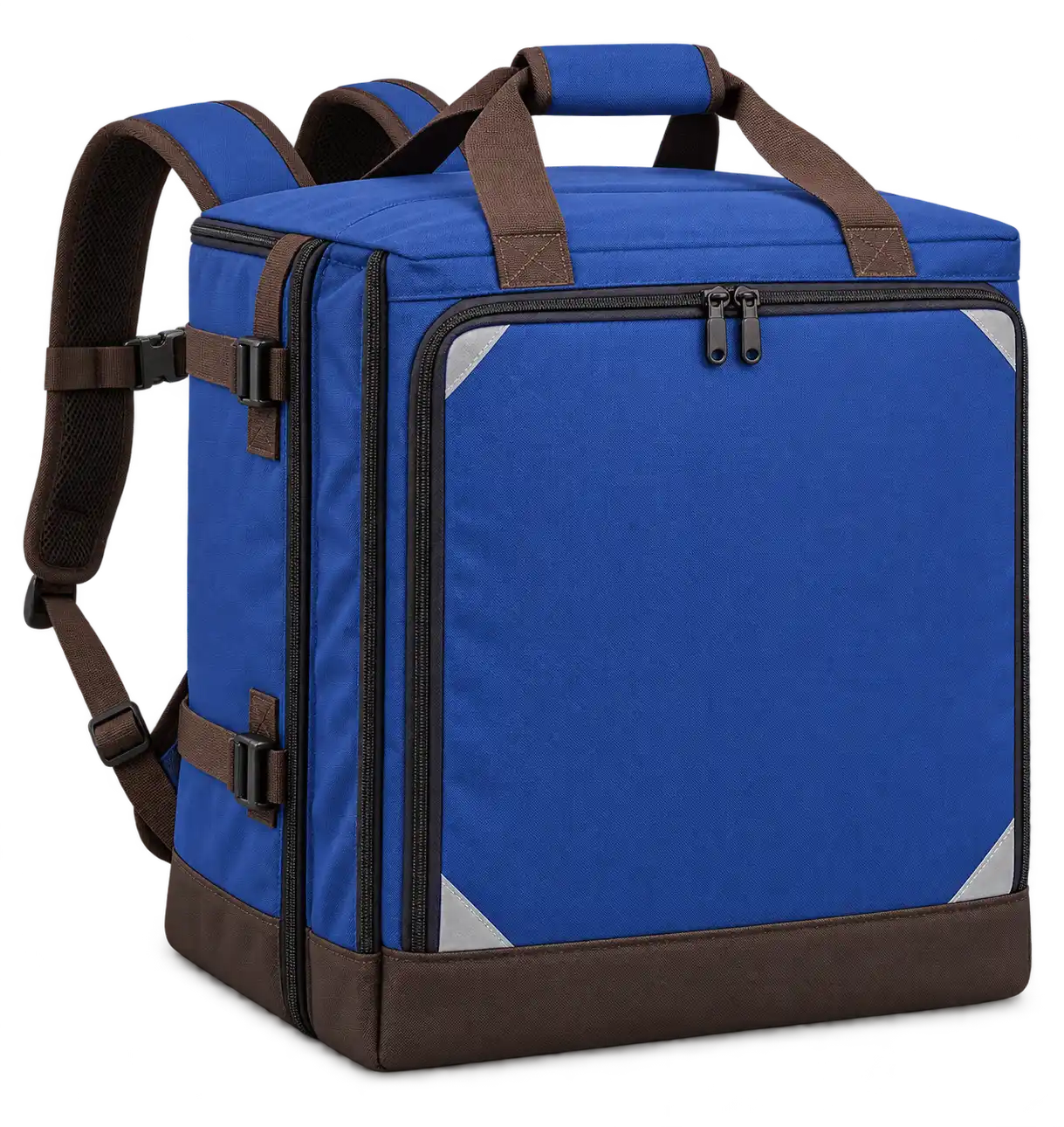 Royal Blue Solution-Dyed Polyester Insulated Rider Delivery Bag — Chocolate brown