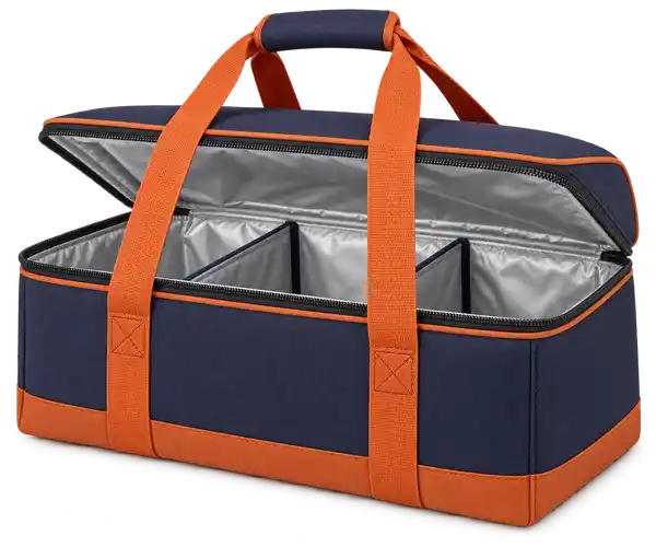 Deep Navy Solution-Dyed Polyester Thermal Burger Delivery Bag