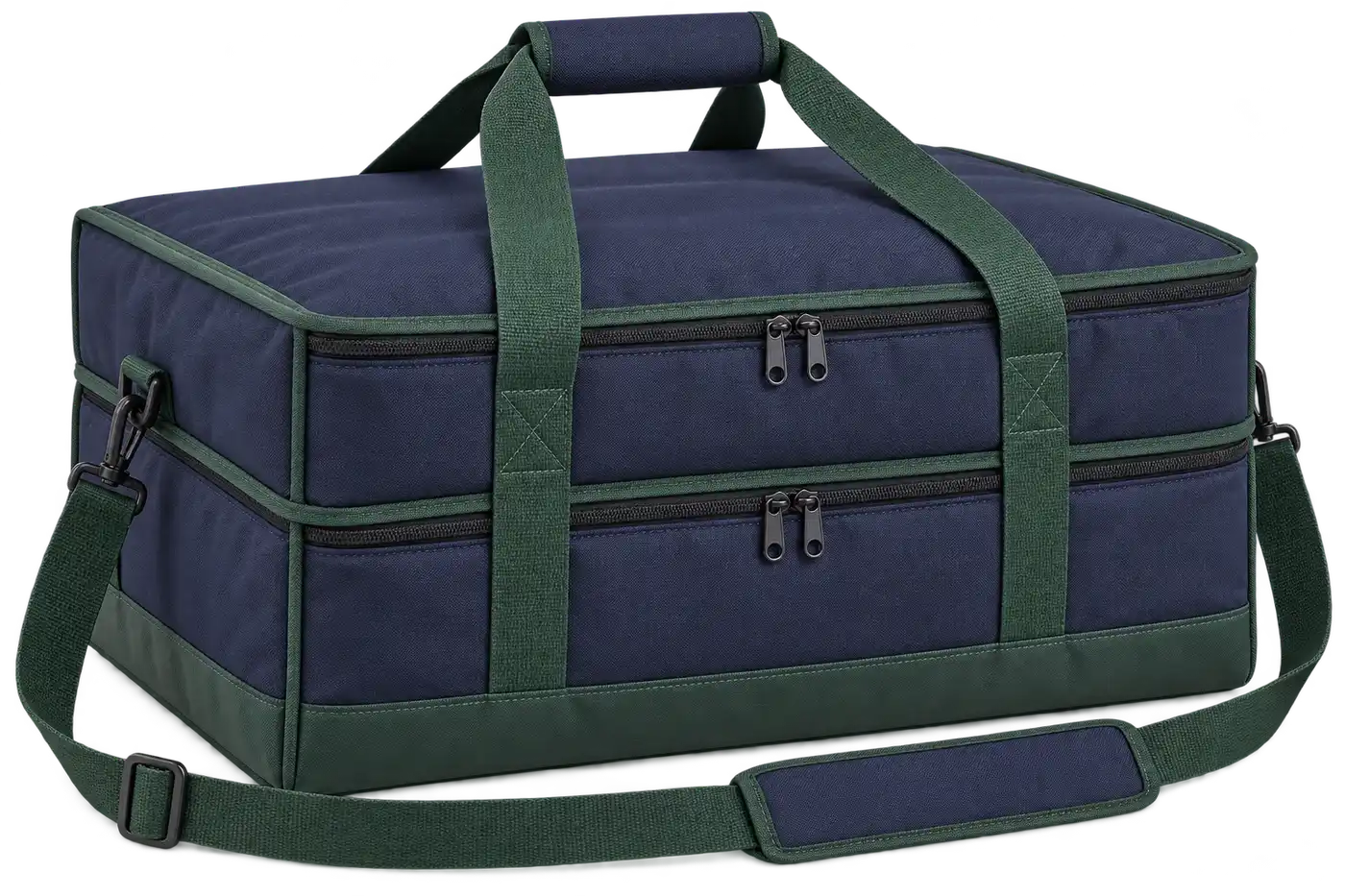 Deep Navy Solution-Dyed Polyester Thermal Pizza Delivery Bag — Forest green