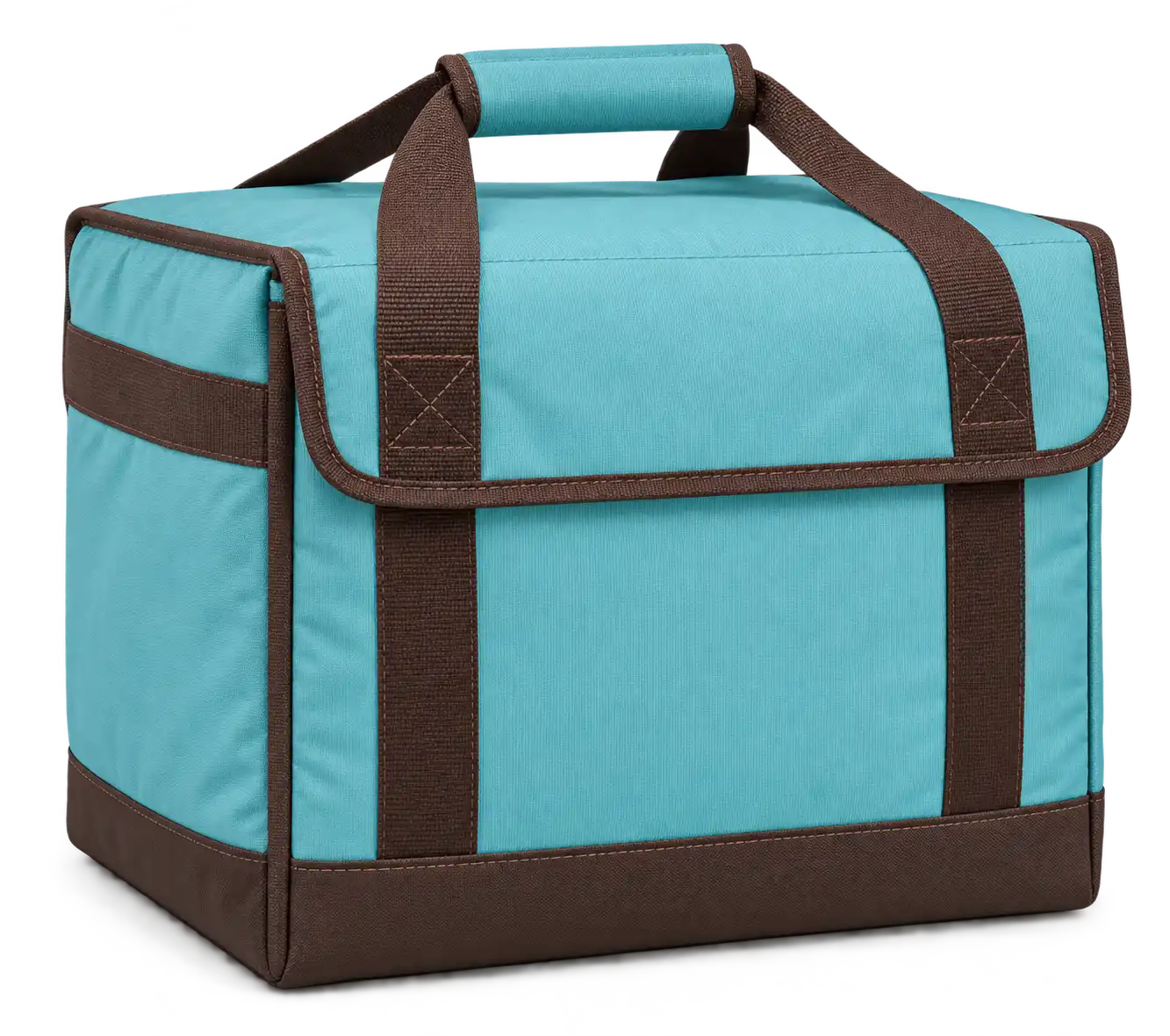 Soft Turquoise Solution-Dyed Polyester Thermal Burger Delivery Bag — Chocolate brown