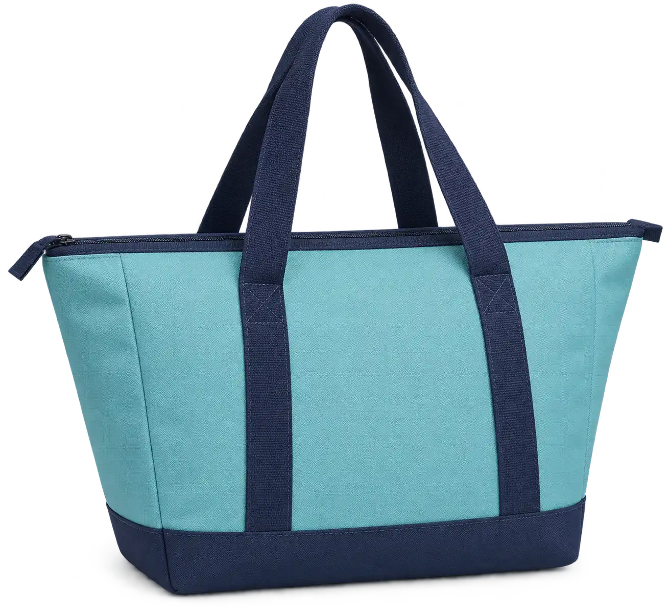 Soft Turquoise Solution-Dyed Polyester Thermal Cooler Bag — Navy blue