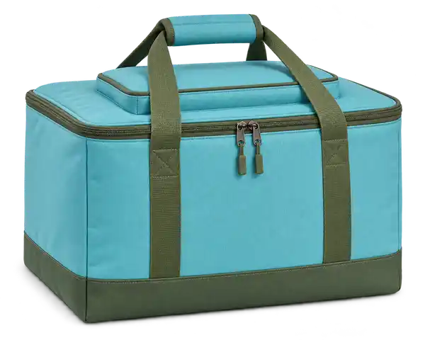 Soft Turquoise Solution-Dyed Polyester Thermal Food Delivery Bag