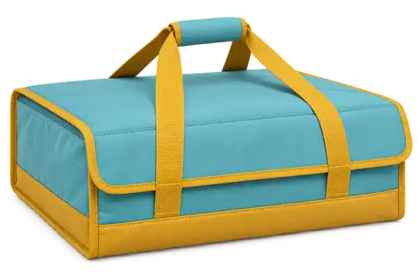 Soft Turquoise Solution-Dyed Polyester Thermal Pizza Delivery Bag