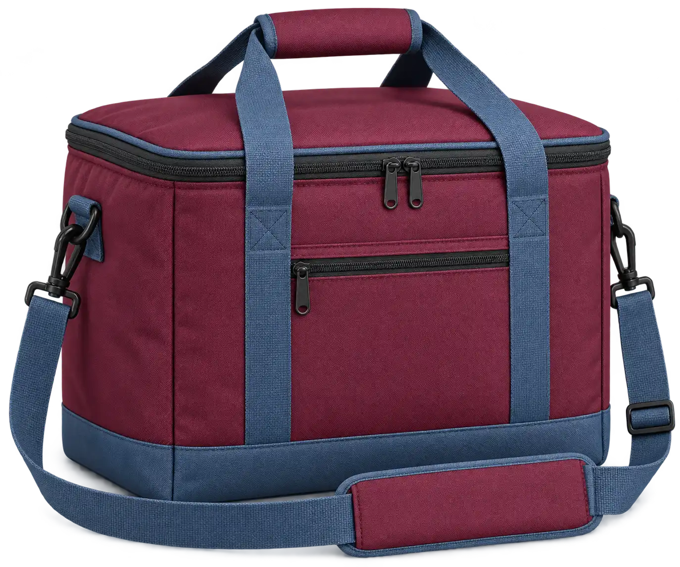 Burgundy Solution-Dyed Polyester Thermal Burger Delivery Bag — Slate blue