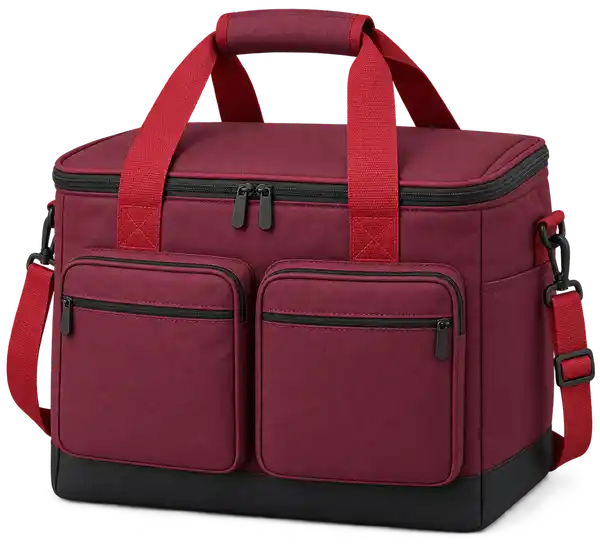 Burgundy Solution-Dyed Polyester Thermal Cooler Bag
