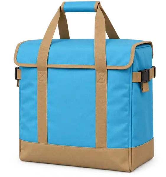 Sky Cyan Blue Solution-Dyed Polyester Thermal Food Delivery Bag