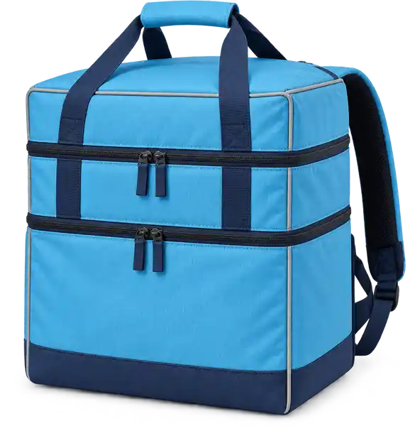 Sky Cyan Blue Solution-Dyed Polyester Insulated Rider Delivery Bag