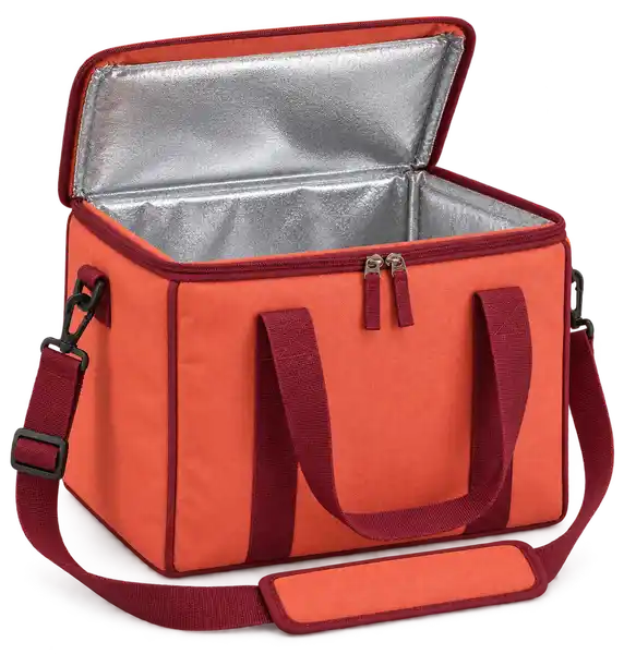 Coral Orange Solution-Dyed Polyester Thermal Burger Delivery Bag