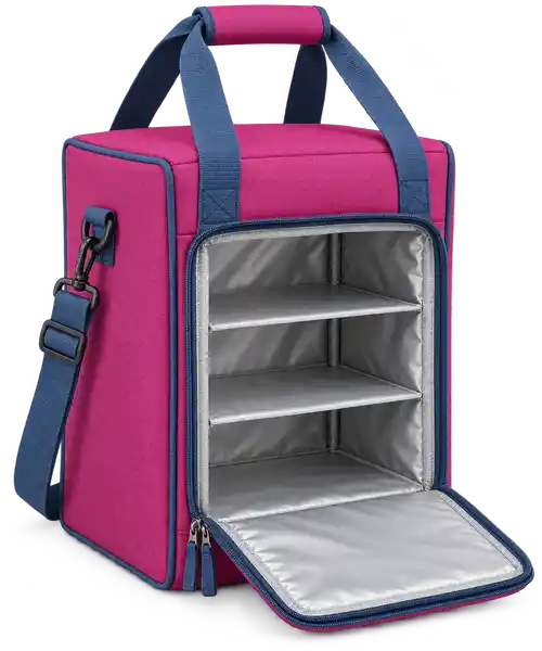 Magenta Solution-Dyed Polyester Thermal Food Delivery Bag