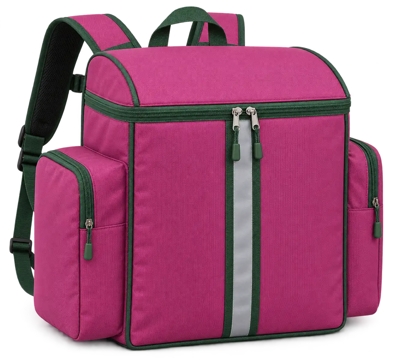 Magenta Solution-Dyed Polyester Insulated Rider Delivery Bag — Forest green