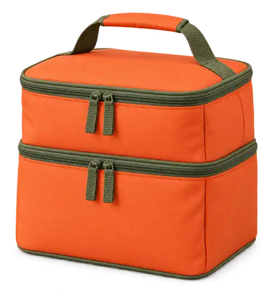 Vivid Orange Solution-Dyed Polyester Thermal Cooler Bag