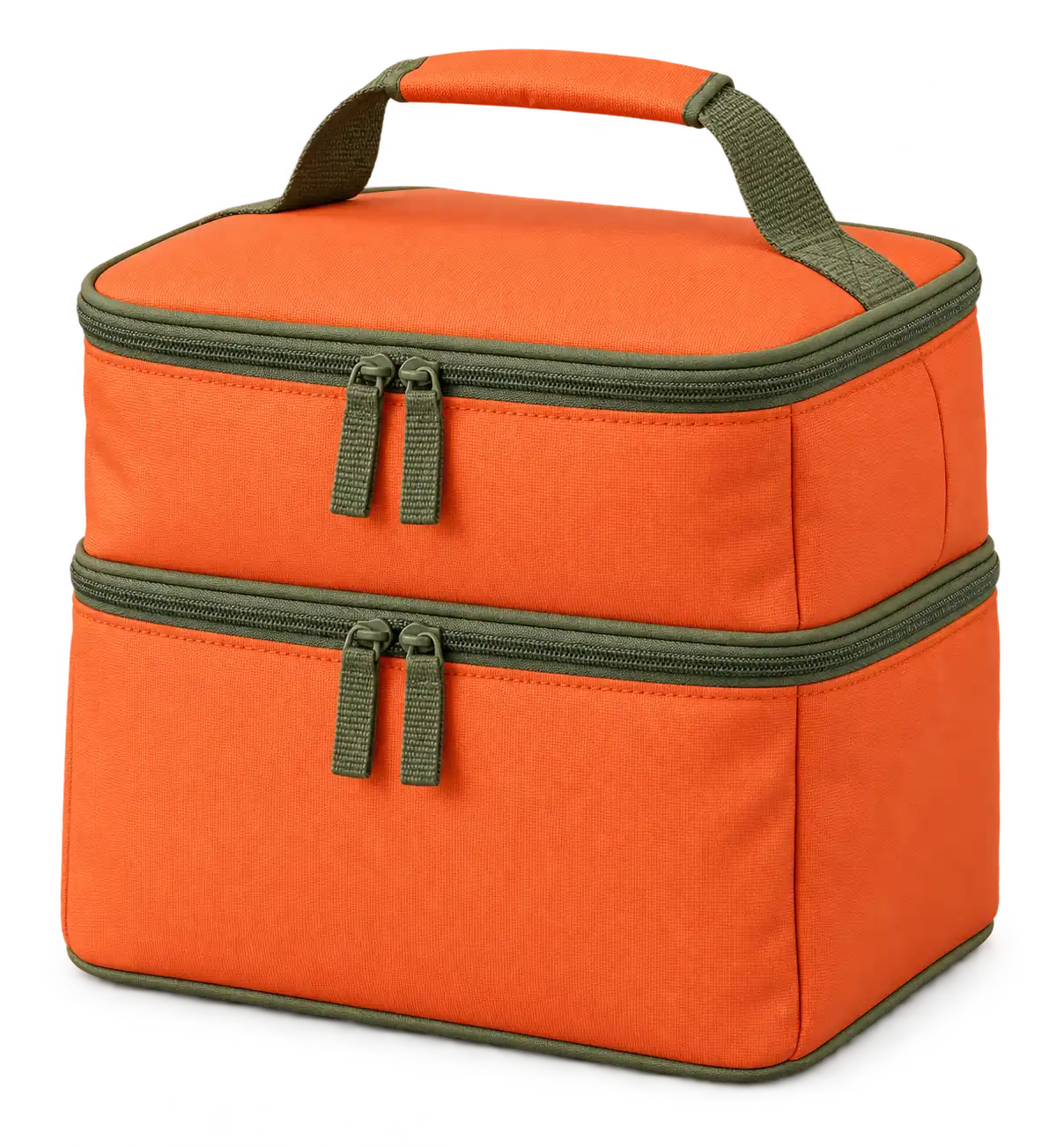 Vivid Orange Solution-Dyed Polyester Thermal Cooler Bag — Olive green
